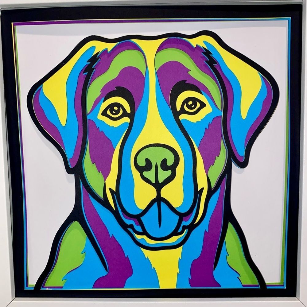 3D Labrador Multicolor Shadowbox - Picture 7 of 8